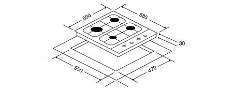 4 plate gas hob dimensions